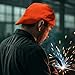Wanmu Reversible Welding Cap for Men, Water Fireproof Fire Retardant Cotton Cloth Welding-Hat, Washable Protective Welders Cap for Safety and Head Protection While Welding to Men Women(Orange)