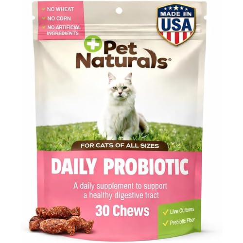 Pet Naturals Daily Probiotic Soft Chews for Cats, Digestive and Immune Support Supplement, 100 Million CFU Per Chew, Duck, 30 Count