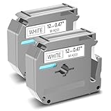 Greencycle 2 PK Black on White Label Tape Compatible for Brother M-K231 MK231 M231 P-Touch PT55BM PT55S PT65 PT65SB PT70 PT80 PT85 PT90 PT100 PT110 26.2ft