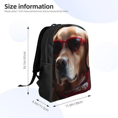 Travel Backpack for Women & Men Dog Sunglasses Bandana Lightweight, Large Capacity Backpack For Adult 16 Inch4