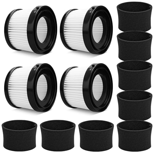 4 Packs DCV501HB DCV5011H Replacement HEPA Filters. Compatible With DEWALT 20V Vacuum Cordless Handheld Vacuum Filter. Compared To Part DCV5011H DCV501HB Filter with 8 Pack Foam Sleeve Filters