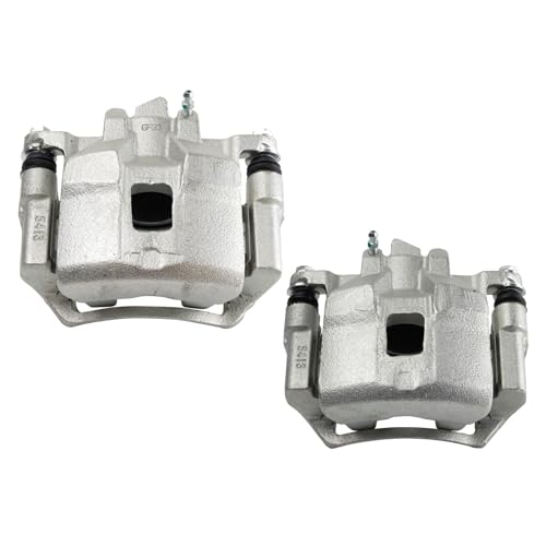 Image of TRQ Front Brake Caliper Set Brackets Hardware Zinc Coated Compatible with 1998-2002 Chevrolet Prizm 1998-2002 Toyota Corolla