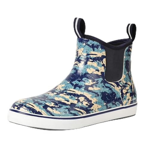 Image of Furuian Men's Deck Boots Waterproof Ankle Rain Boots Fishing Boots