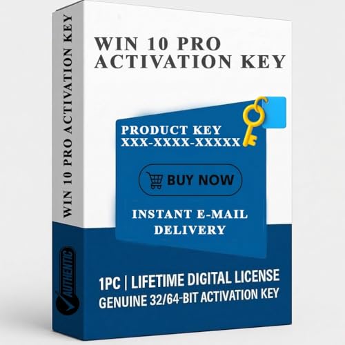 Image of WIN 10 Professional (PRO) Lifetime Digital License, 1 PC Activation Key, 32 /64-Bit Compatible, Instant Email Delivery, Unlimited Reinstallations [OS Key Card]