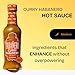 Tabañero Curry Habanero Hot Sauce, 5 oz Small Glass Bottle, Gourmet Spicy Sauce Gift, All Natural, Low Sodium, Made in the USA