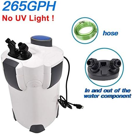 Miniatura 2 de Polar Aurora Filtro externo de acuario de 3 etapas 265 GPH con kit de bomba incorporada Recipiente (265 GPH)