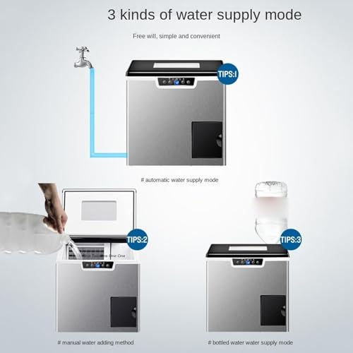 Fabricadora de Hielo y Trituradora de Hielo, Máquina para Hielo en Forma de Nugget con Panel Táctil LED, Capacidad de 1,8 L, Dispensación Automática, Operación por Toque para Fiestas, Cocina y Bar miniatura 3