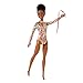 Barbie Rhythmic Gymnast Brunette Doll (12-in) with Colorful Metallic Leotard, 2 Clubs & Ribbon Accessory, Great Gift for Ages 3 Years Old & Up