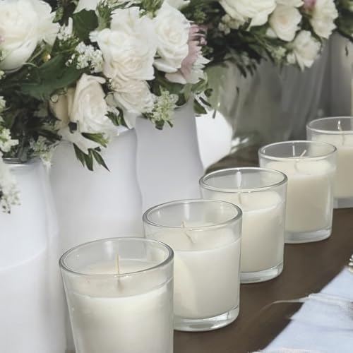 Image of Stonebriar 12 Hour Long Burning Unscented Wax Filled Votive Holders, 96 Pack, White