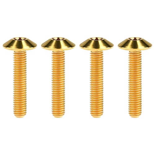 Titanium M4 M5 M6 Button Torx Head Bolt Screw (Gold, M5x25mm)