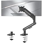 ELIVED Single Monitor Desk Mount for 13-34 inch Screens, Holds Max 12kg, Tilt Swivel Rotate, Height Adjustable Gas Spring Monitors Arm, VESA 75&100mm, C-clamp & Grommet Base, Silver Gray EV3235B-G