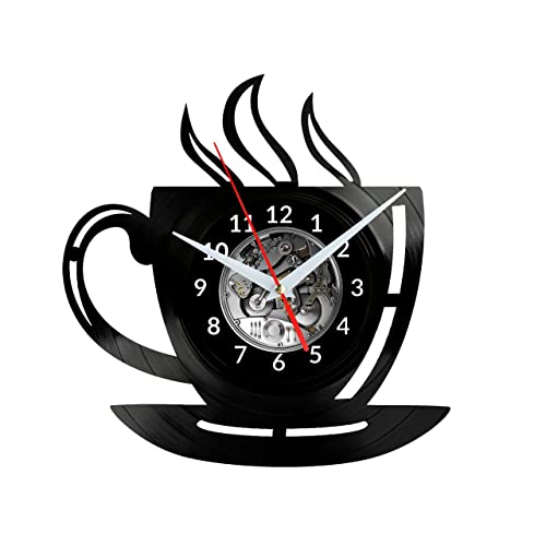 Plaque vinyle horloge sur le thème du café, le cadeau déco idéal - 6