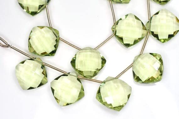 Quartz Citron 14mm : perles briolette micro-facettées pour créer vos parures d'été