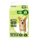 Moripet ペットシーツ ワイド 薄型 犬ペットシーツ 薄型 1回使い切りタイプ (ワイド（薄型）, 100枚) image