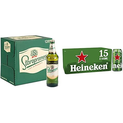 Staropramen 12 x 660 ml (bottles) & Heineken Premium Lager Beer, 15 x 440ml Cover