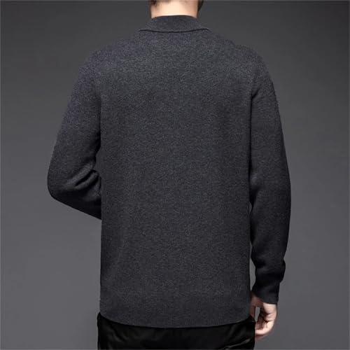 Men'S Solid Wool Knitted Top O-Neck Long-Sleeved Pullover Autumn and Winter Business Casual Sweater2