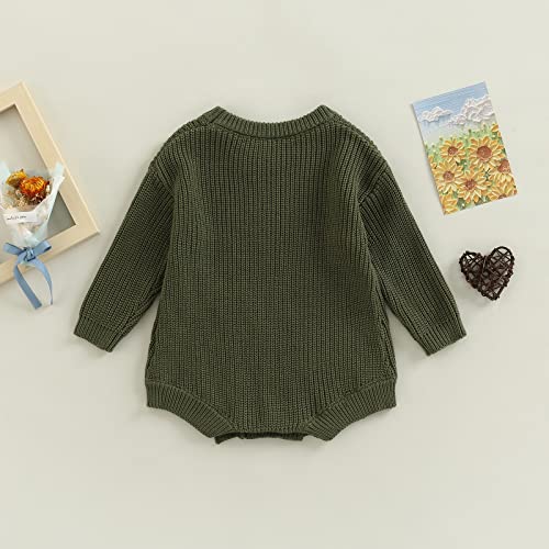 Newborn Baby Boy Girl Sweater Knit Romper Fall Winter Clothes Warm Outfit Solid One Piece Romper Bodysuits Baby Clothes3