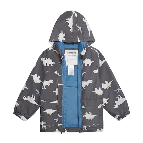 Carter's Baby Boy's Fleece-Lined Flap-Pocket Rain Jacket Midweight Coat, Dark Grey3