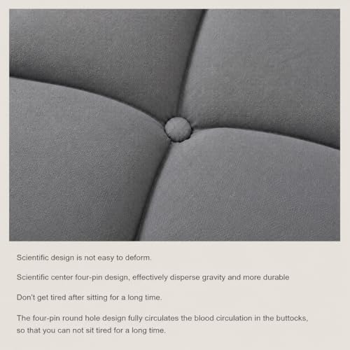 Image of KYNE Grey Rocking Chair Cushion 18 x 50 Inch Thick Tufted Chair Cushion with Backrest and Seat Pad Soft Premium Fabric Polyester Filling Non Slip Indoor Outdoor Rocking Chair Cushion