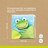 HABA Stoffbuch Zauberfrosch – Fühlbuch mit tollen Effekten & Spiegelfolie – Weiches Spielbuch für Babys & Kleinkinder ab 6 Monate – Fördert Sinne & Motorik – 1302097001