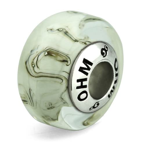 OHM Chocolate Ribbons Glass Bead, Metal, notapplicable