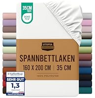 Utopia Bedding - Spannbettlaken 160x200cm - Weiß – Ansicht 1