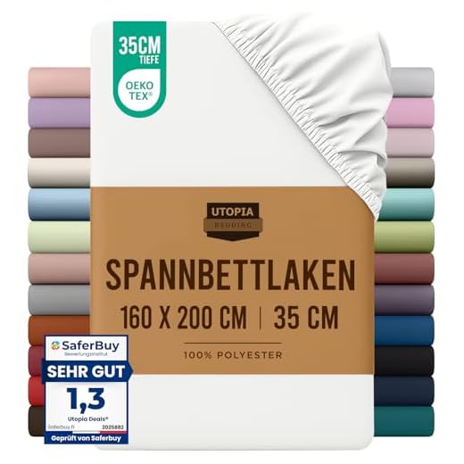 Utopia Bedding - Spannbettlaken 160x200cm - Weiß - Gebürstete Mikrofaser Spannbetttuch - 35 cm Tiefe Tasche