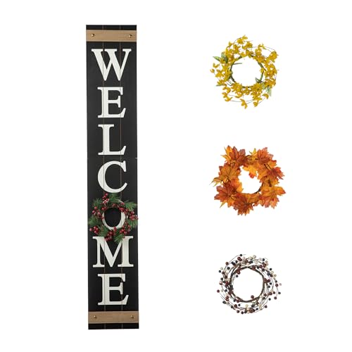 Glitzhome Welcome Sign for Front Porch Standing 60" Black Interchangeable