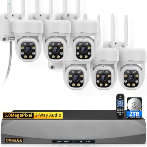Image of 5MP PT Wireless Security Camera System 6Pcs Cameras 2TB HDD 45 Days Storage