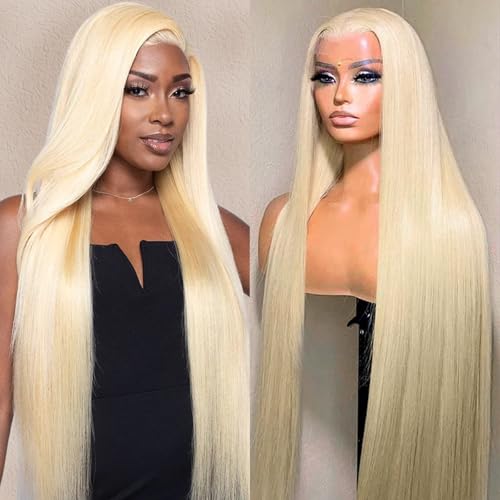 Resore 613 13x6 Lace Front Wig Human Hair 200 Density Straight Blonde Lace Front Wigs Human Hair 28 Inch Full & Thick 613 HD Lace Frontal Wig Human Hair Pre Plucked with Baby Hair for Women