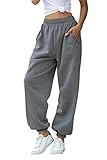 HeSaYep Women's High Waisted Sweatpants Workout Active Joggers Pants Baggy Lounge Bottoms,Dark Grey...