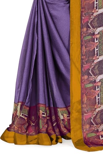 Image of MIRCHI FASHION Saree for Woman Chiffon Kalamkari Design | Professional Office Wear Lightweight Sari for All-Day Comfort with Blouse (Available in 15 Colors)