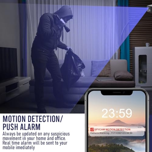 Techo Spy Camera Hidden Camera Usb Charger Wifi 1080P Hd Wireless Indoor Secret Mini Nanny Cam Home Security Surveillance Small Monitoring Cameras With Motion Detection Remote App Control (Black) - 3