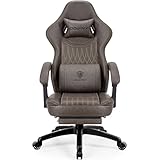 Dowinx ゲーミングチェア チェア 椅子 テレワーク ゲームチェア オフィスチェア イス いす ワークチェア pcチェア パソコンチェア 通気性 PUレザー 高反発 リクライニング140度 ポケットコイルクッション 疲れない 事務椅子 ブラウン LS-665702A