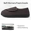 LongBay Men's Diabetic Wide Fit Memory Foam Slippers Comfy Warm Plush Fleece Arthritis Edema Swollen House Dark Grey 10UK #2