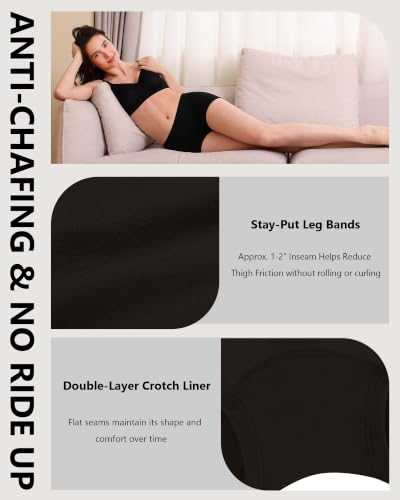 Image of Women's Boyshorts Underwear Cotton, Full Coverage Panties, Womens Boyshort Boxer Briefs Breathable for Women 4 Pack