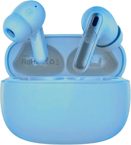 Écouteurs sans Fil Bluetooth 5.4 avec réduction de Bruit,3D Stéréo HiFi, Oreillette Bluetooth sans Fil, IPX7 Écouteurs Étanches Sportif (Bleu)