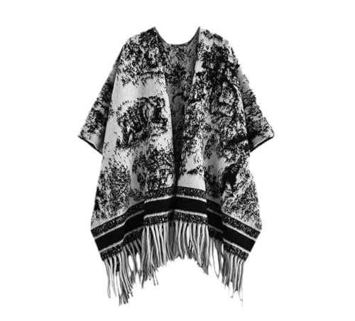 Women's Cashmere Blend Wraps - Classic Elegant Ink Wash Style Shawls for Women