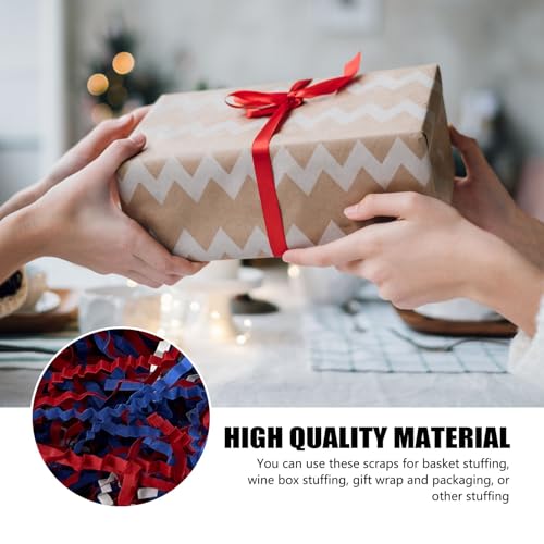 Image of ZEBMOON 2 LB Red White Blue Crinkle Cut Paper Shred Filler Great for Gift Wrapping, Basket Filling, Birthday, Wedding, Independence Day, 4 of July Party Decorations Filling Supplies