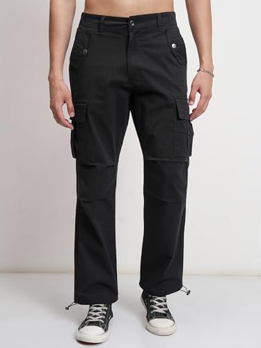 Image of Highlander Men's Utility Pocket Cargo Trousers |Parachute Cargo Trousers |Durable & Functional | Outdoor Ready | Trouser for Men | Men Trousers