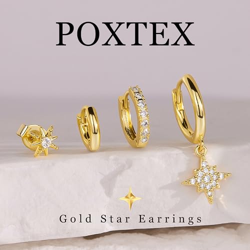 Image of Small Gold Huggie Hoop Earrings Set for Women Men Hypoallergenic 14K Plated Stack Cartilage Earrings, Sterling Silver Multiple Piercing Lightweight Mini Thin Cute Dainty Trendy Jewelry Gifts for Women
