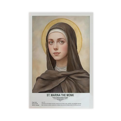 Affiche de Saint Marina, le moine, religious_beliefs - Décoration murale pour famille, bar, restaurant, garage, café, sans cadre - 30,5 x 45,7 cm