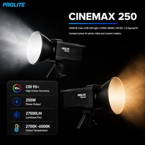 Image of Prolite Cinemax 250 Bi COB LED Studio Light, 2700-6500K Bowens Mount