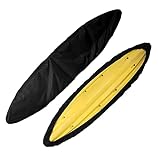 RIYIFER Universal Kajak-Abdeckung, Wasserdicht Kajak Bootsabdeckung Aus Oxford-Stoff Spritzdecken für Kajaks für 2.1-6M Kajak Ganztägiger Außenschutz,Schwarz,11.8FT~13FT