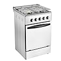 20-Inch Gas Range with 4 Burners, 68L Rotary Baking Oven, Stainless Steel Body, Double Layer Tempered Glass Door, LPG