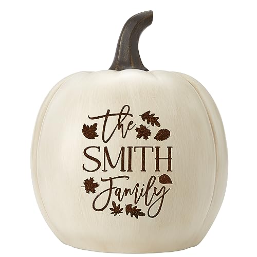 Let’s Make Memories Personalized Light-Up Pumpkin-Fall Décor-Indoor/Outdoor-LED Lights-Cream-Large