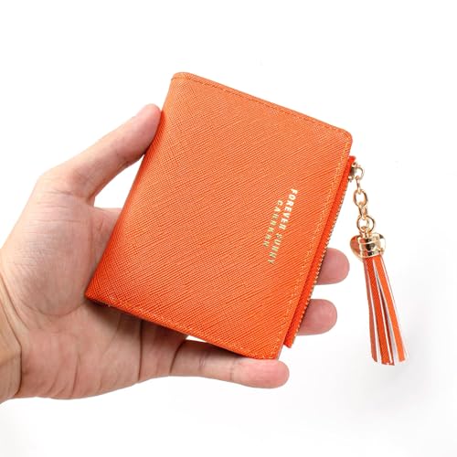 Image of Valentoria Womens Wallet Cute Elegant Long Slim Card Holder Case Minimalist Coin Purse Thin Tassels Zip Clutch Wallets for Girls Ladies | Cute