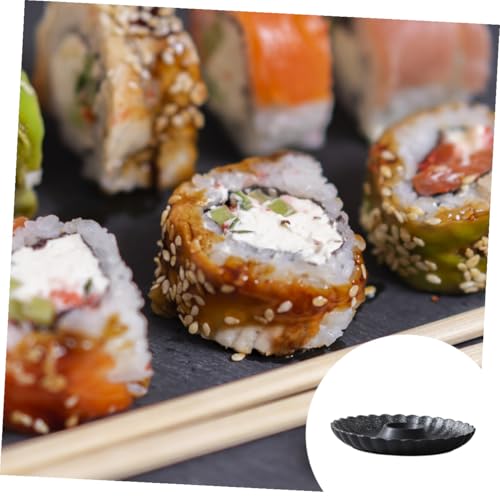 Plato de cerámica redondo para sushi y dumplings miniatura 3