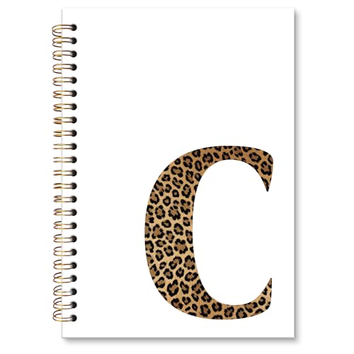 Carnet personnalisé léopard C cadeau initiale femme