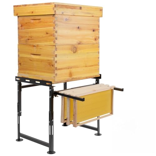 Neorexon Upgrade Metal Hive Stand Adjustable Height 15.5 - 21 & Width 15.5 - 25 Beehive Stand UV Resistant & Easy to Upgrade Metal Hive Stand Assemble Bee Stand for Beekeeping (Patent Pending)